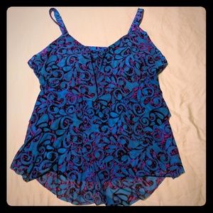 3 tier ruffled tankini top
